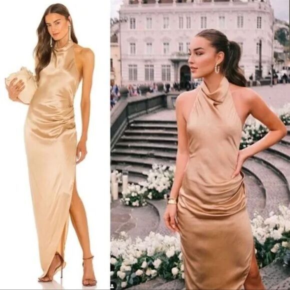 Amanda Uprichard All Silk Samba Gown in Toffee Size XS - Picture 1 of 7